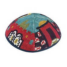 Fancy Kippot with personalization for any Jewish event from ZionJudaica.com