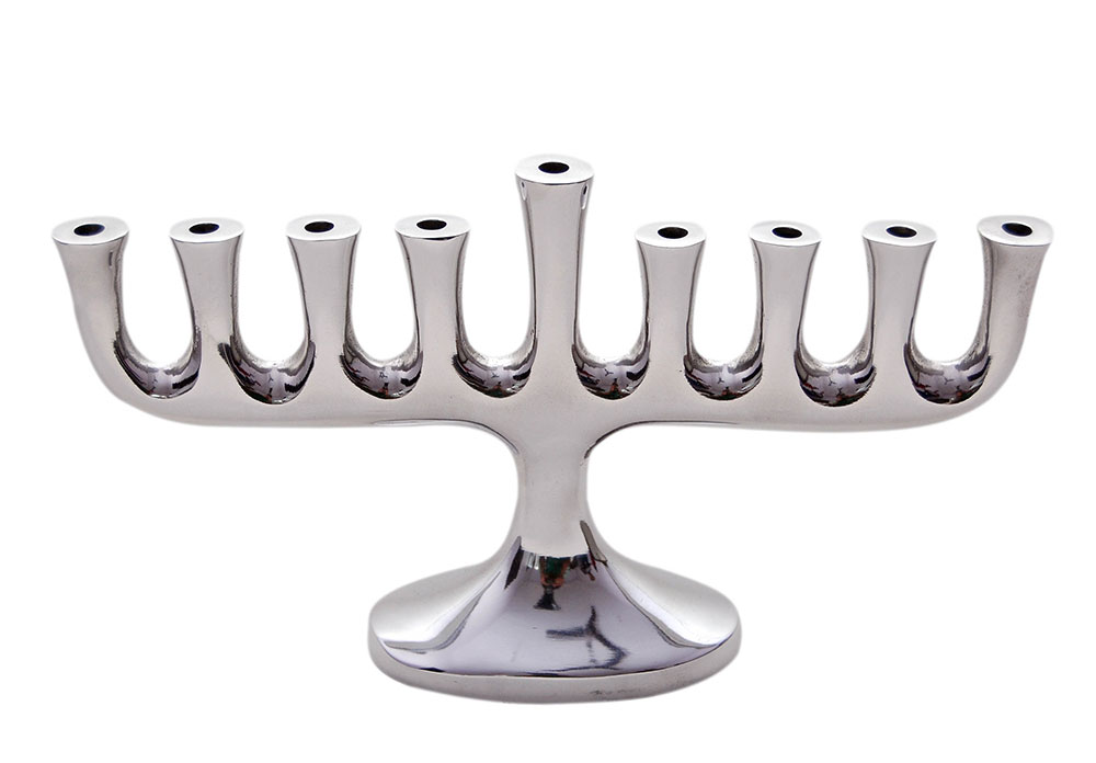 Aluminum Sleek Modern Menorah - Zion Judaica