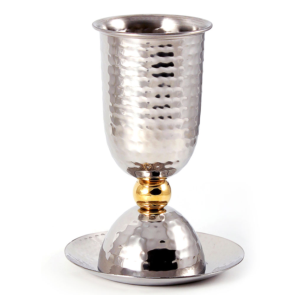 Luxurious Stainless Steel Kiddush Cup Set