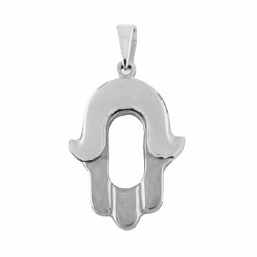 Classic Sterling Silver 2-Tone Hamsa Pendant