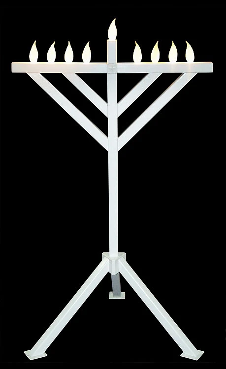 PVC Indoor / Outdoor Menorah with LED Bulbs - 52'' Tall